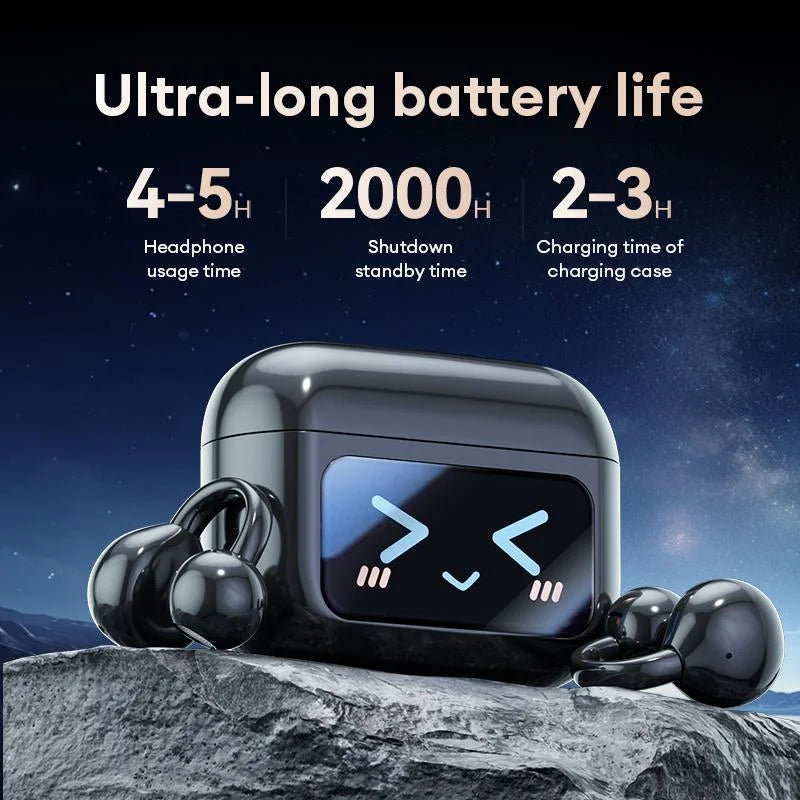 Wireless Ear Clip Earphones with Touch Screen 144 Languages AI Real Time Translation Headphones Smart Bluetooth 5.4 Earbuds