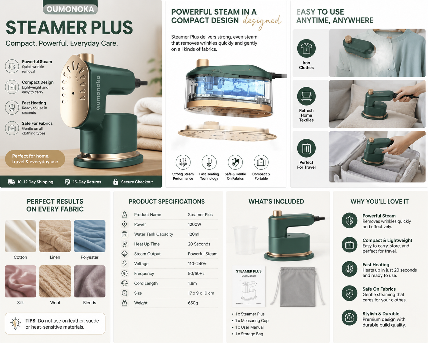 VOLTPRESS™ PORTABLE GARMENT STEAMER