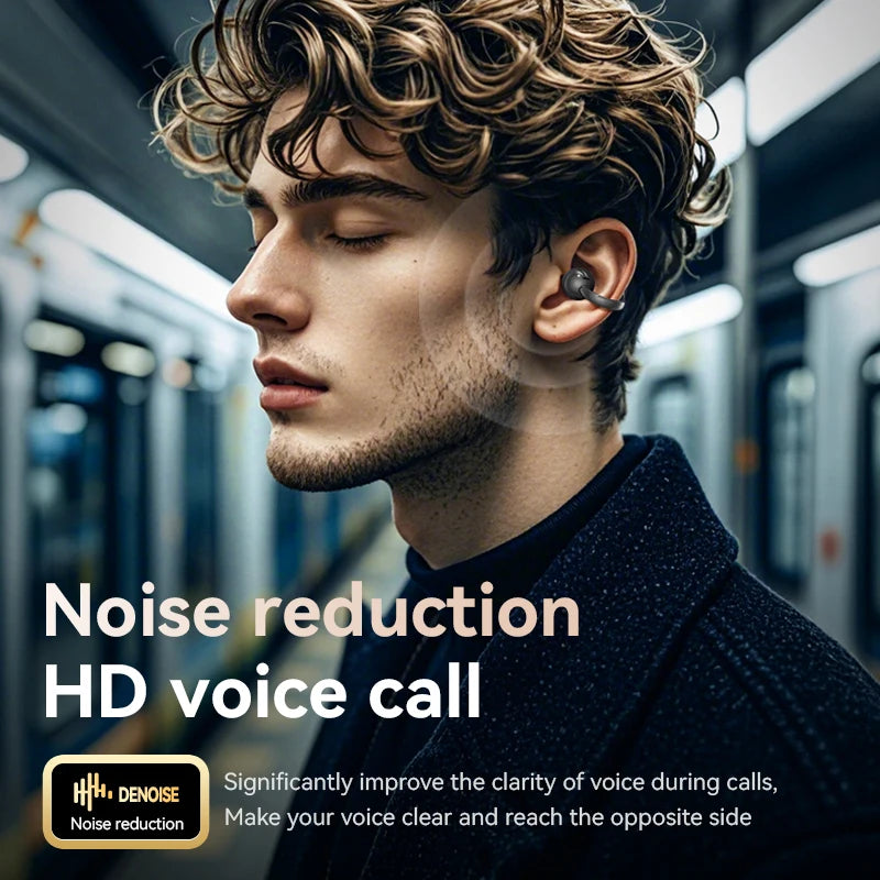 Wireless Ear Clip Earphones with Touch Screen 144 Languages AI Real Time Translation Headphones Smart Bluetooth 5.4 Earbuds