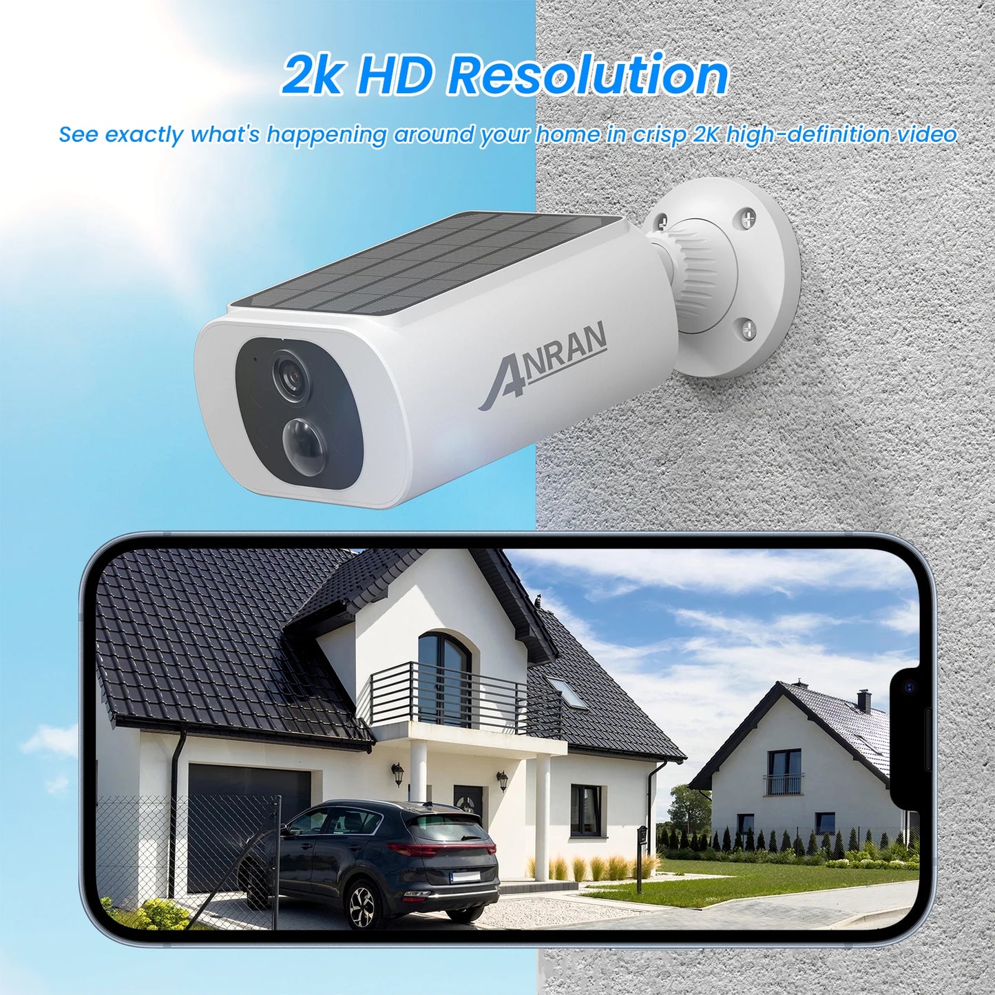 2K Wireless Solar Camera - Outdoor Surveillance 