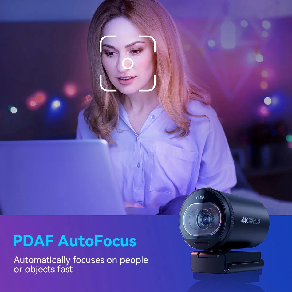 Webcam 4K Streaming Web Camera - USB Camera  with Mics for Tiktok/Youtube