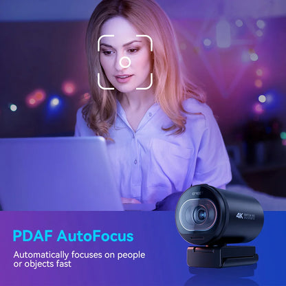 Webcam 4K Streaming Web Camera - USB Camera  with Mics for Tiktok/Youtube
