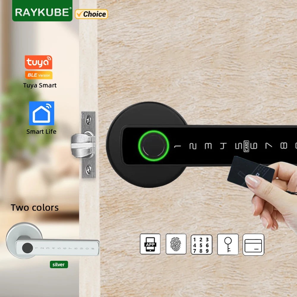 Smart Fingerprint Door Lock with Password/Key/Ic Card/ Smartlife/ Tuya APP