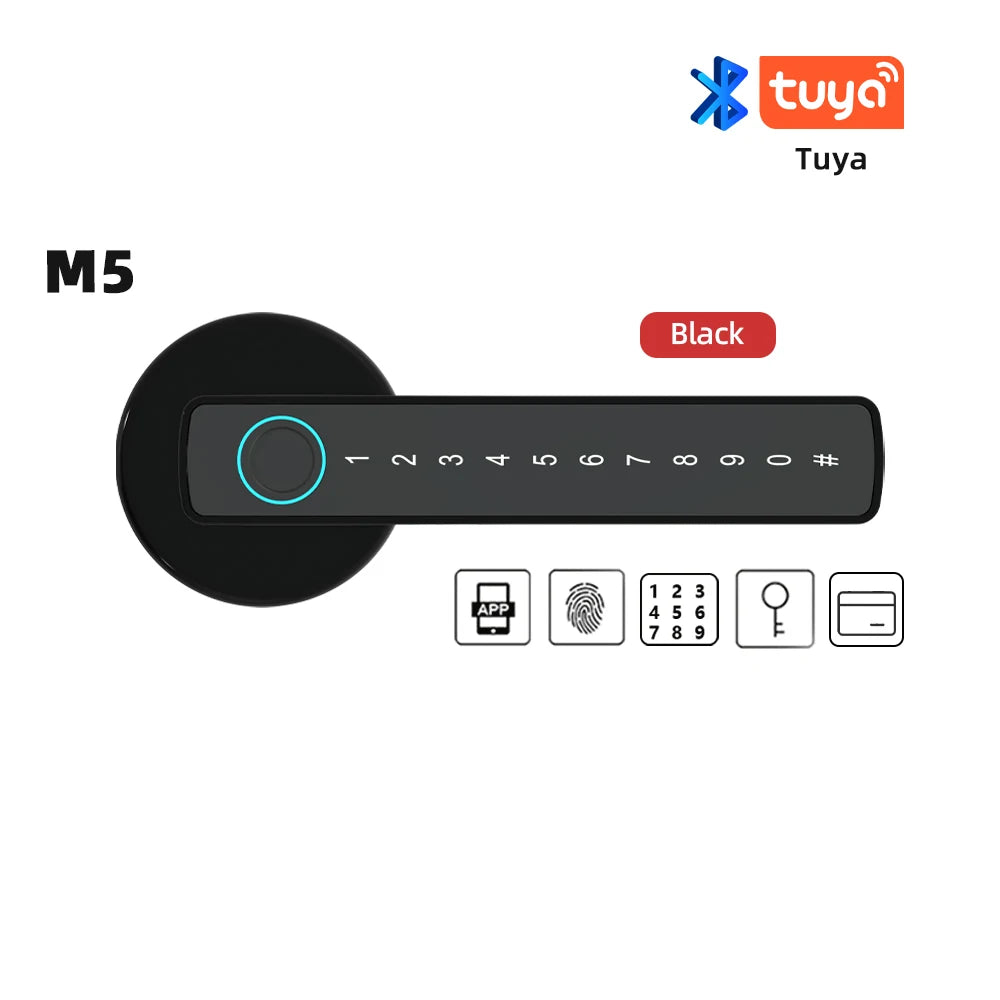 Smart Fingerprint Door Lock with Password/Key/Ic Card/ Smartlife/ Tuya APP