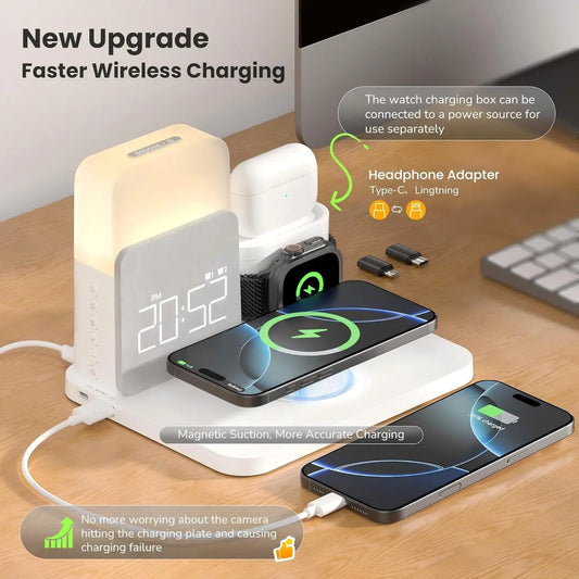7-In-1 Alarm- Clock -Charger