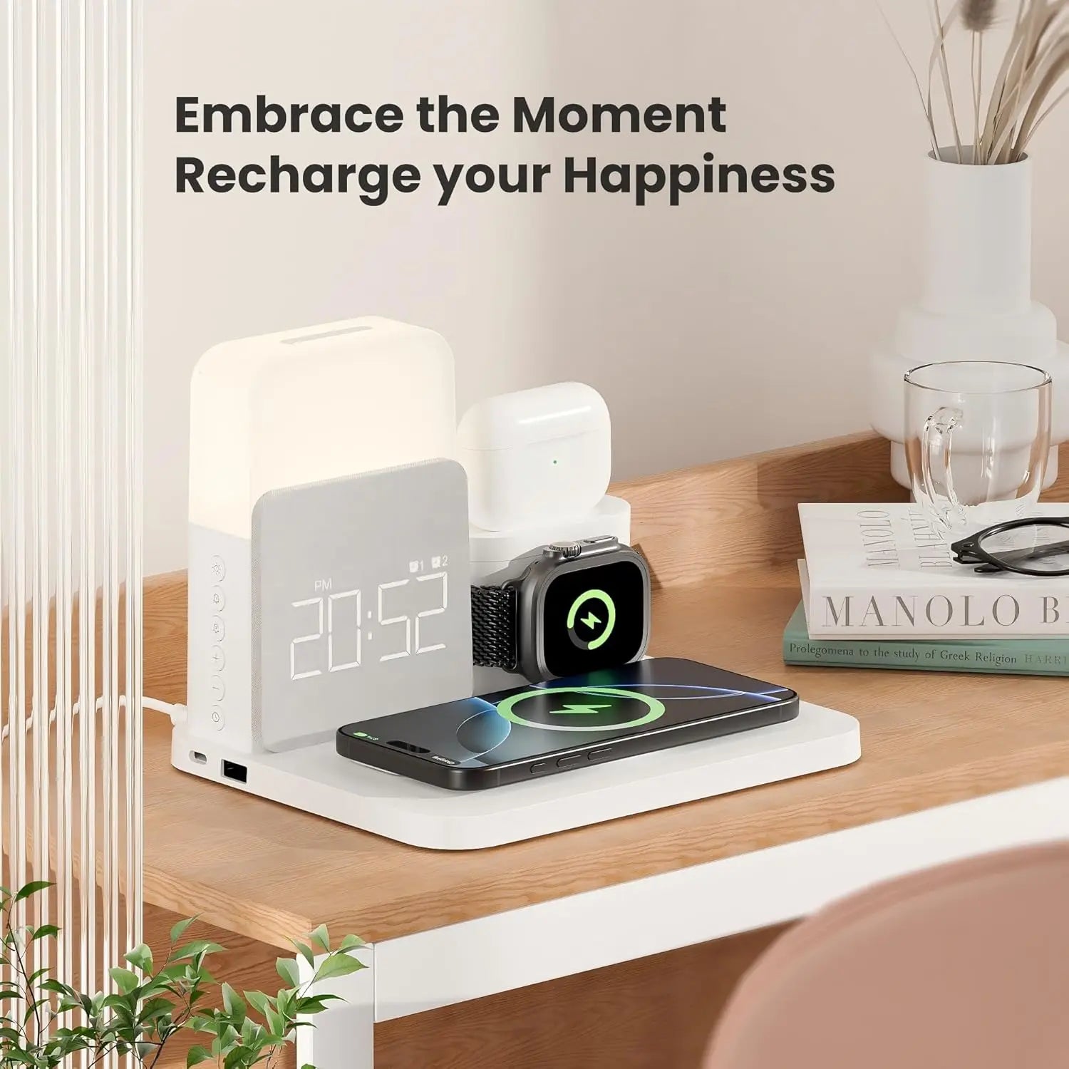 7-In-1 Alarm- Clock -Charger