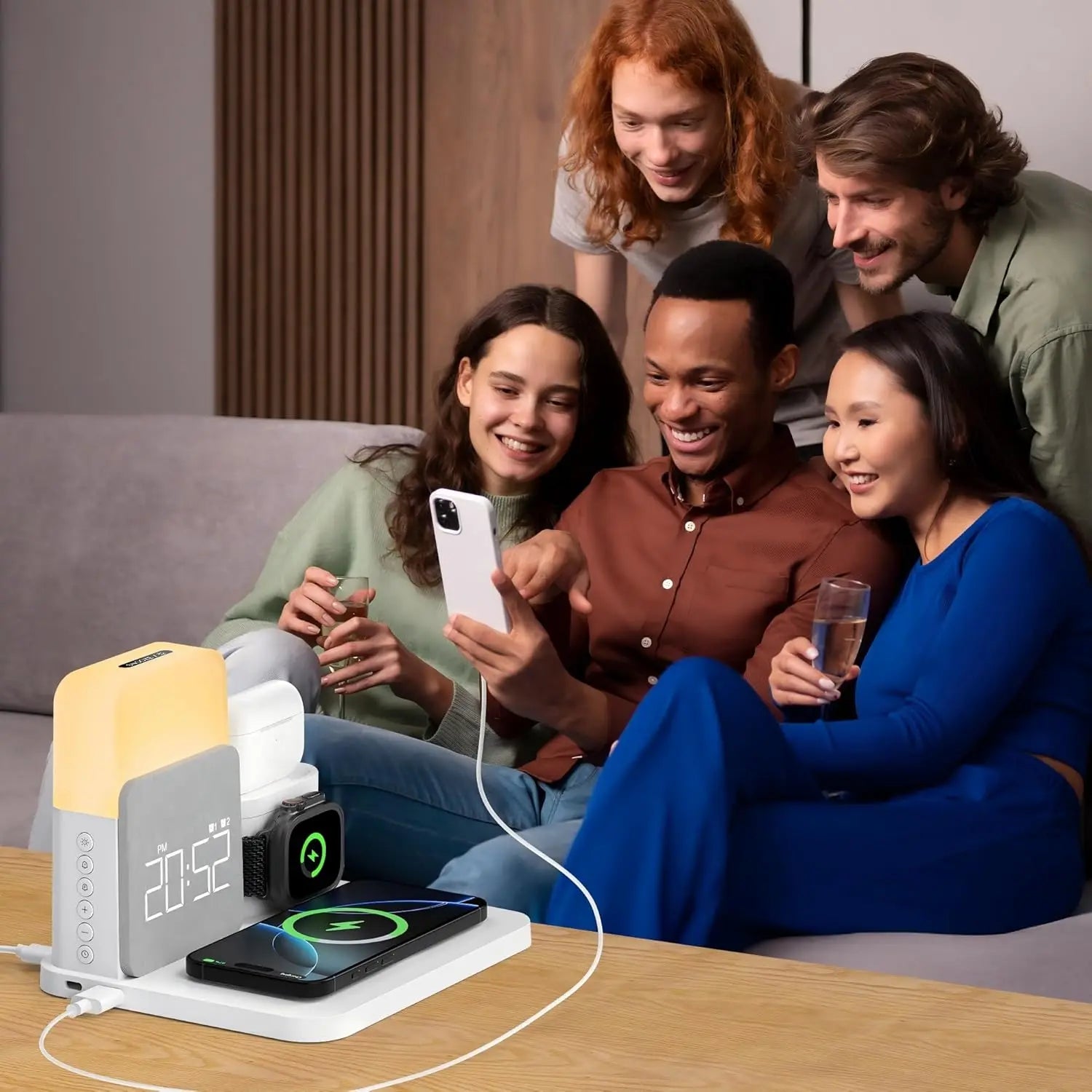 7-In-1 Alarm- Clock -Charger