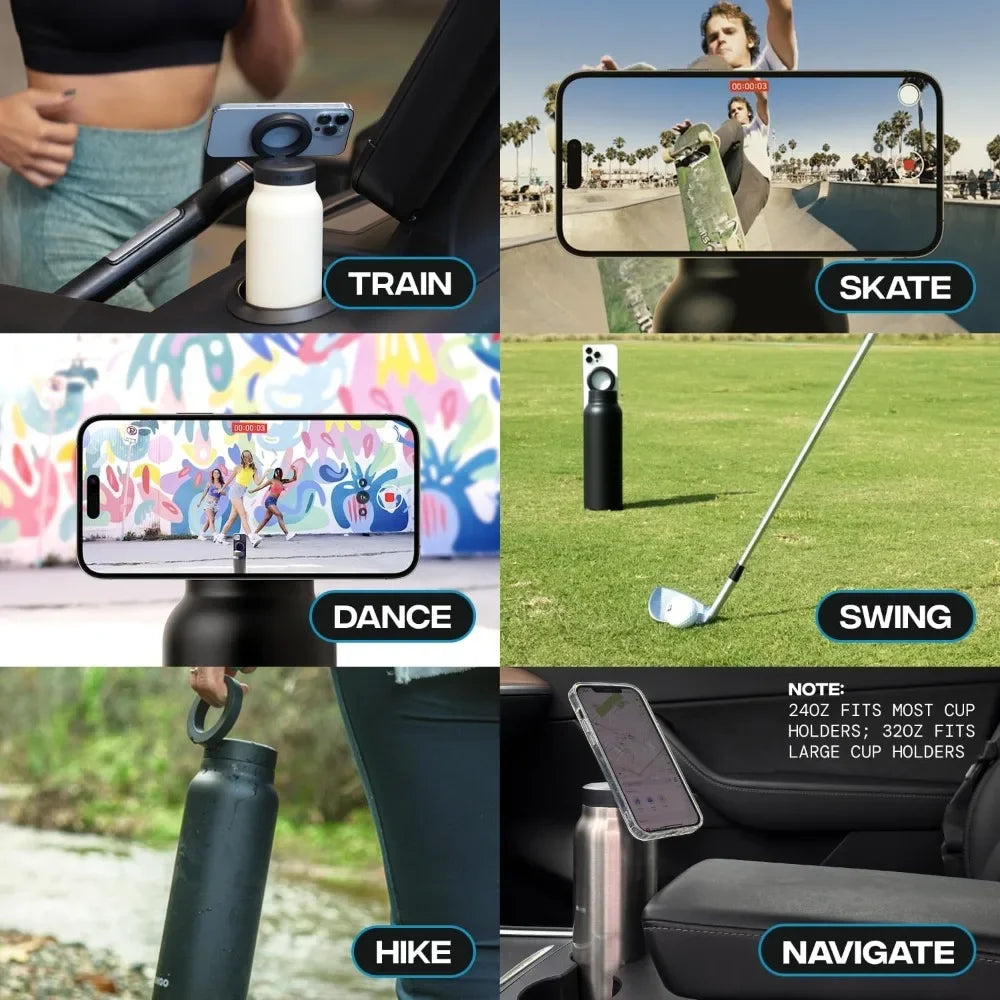 MAGNETIC PHONE STAND WATER BOTTLE – VOLTSIP™ – product image 3