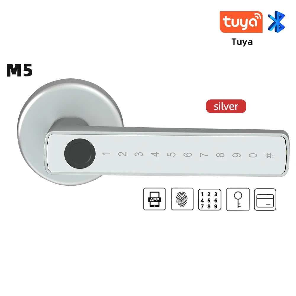 Smart Fingerprint Door Lock with Password/Key/Ic Card/ Smartlife/ Tuya APP
