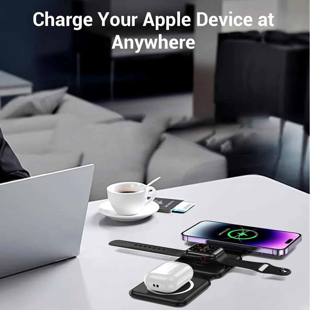 Foldable Wireless Magsafe Charger 3 in 1 for Iphone 