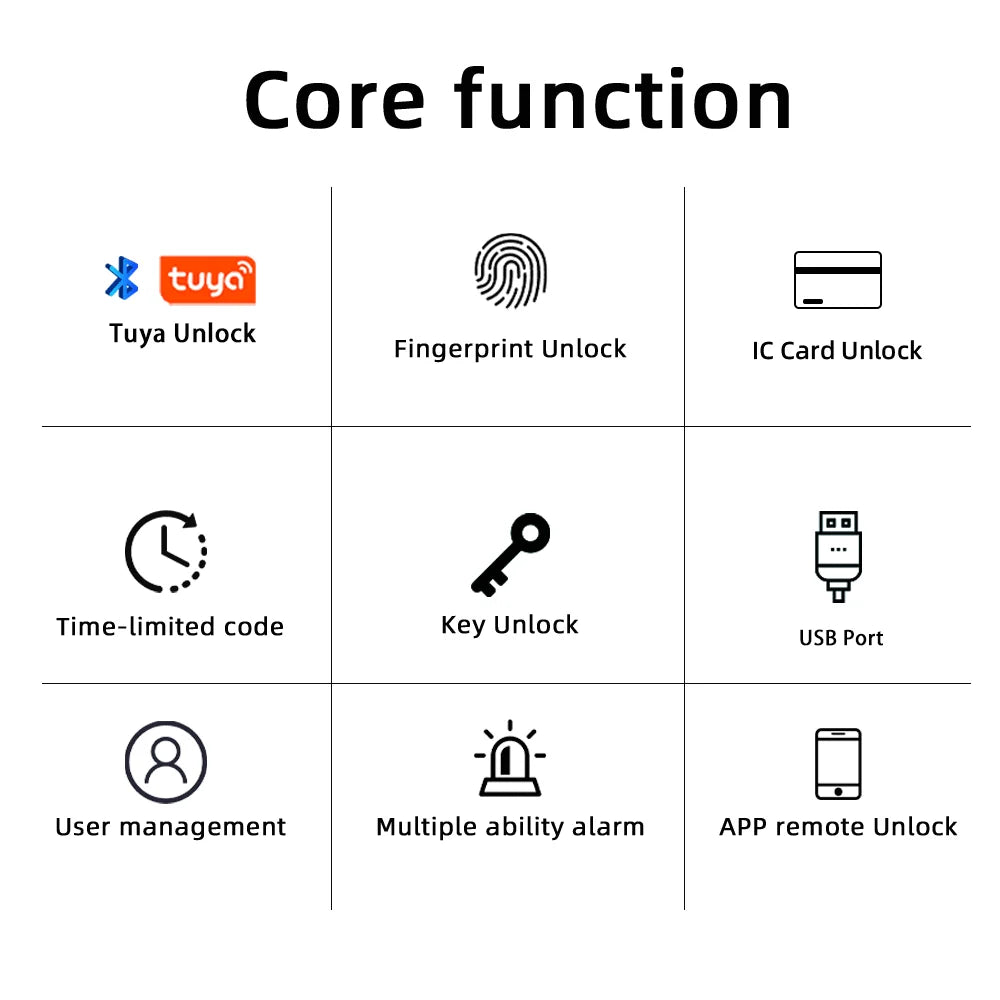 Smart Fingerprint Door Lock with Password/Key/Ic Card/ Smartlife/ Tuya APP