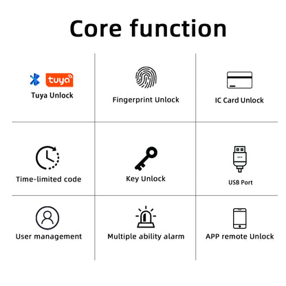 Smart Fingerprint Door Lock with Password/Key/Ic Card/ Smartlife/ Tuya APP