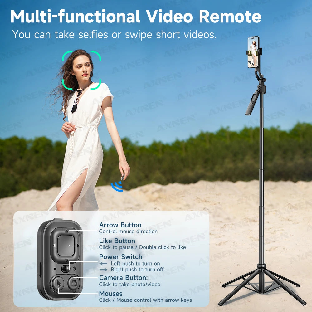 Tripod Selfie Stick 360° Auto Rotation 