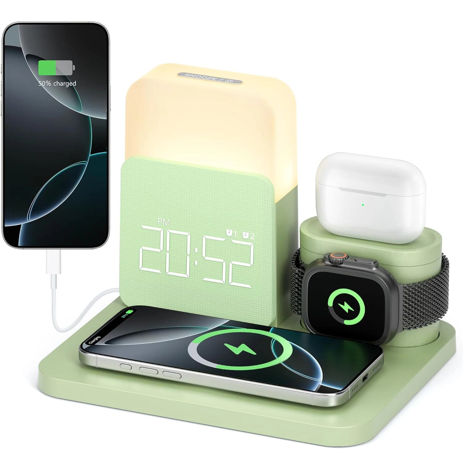 7-In-1 Alarm- Clock -Charger
