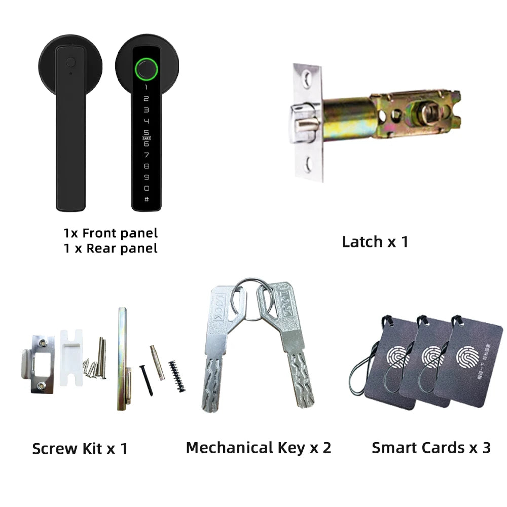 Smart Fingerprint Door Lock with Password/Key/Ic Card/ Smartlife/ Tuya APP