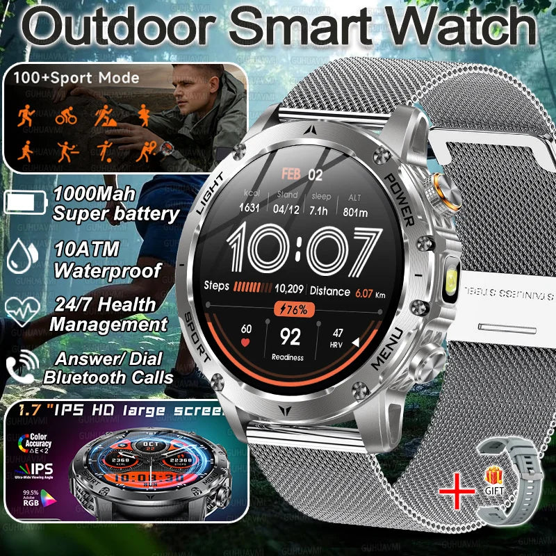 2025 New Military Smart Watch Fitness Tracking