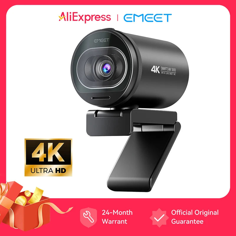 Webcam 4K Streaming Web Camera - USB Camera  with Mics for Tiktok/Youtube