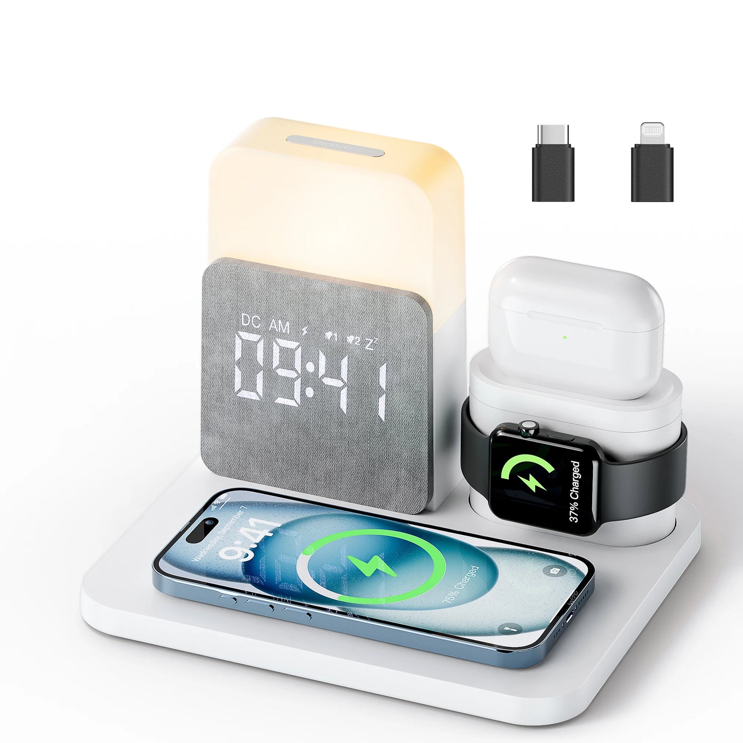 7-In-1 Alarm- Clock -Charger