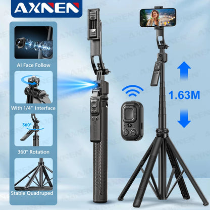 Tripod Selfie Stick 360° Auto Rotation 