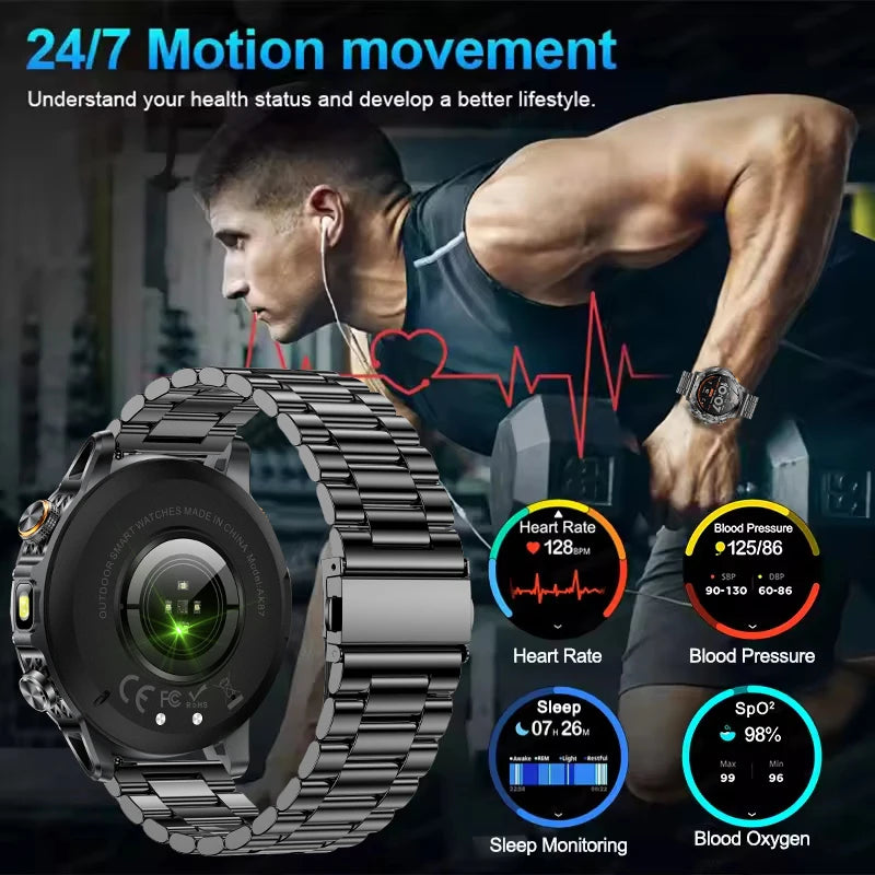 2025 New Military Smart Watch Fitness Tracking